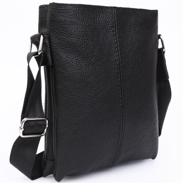 Шкіряна сумка формату А5 Alvibag av-401-1 чорна