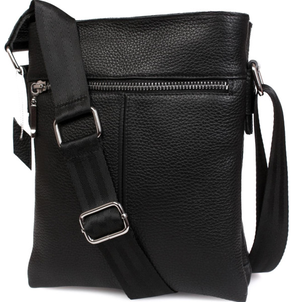 Шкіряна сумка формату А5 Alvibag av-401-1 чорна