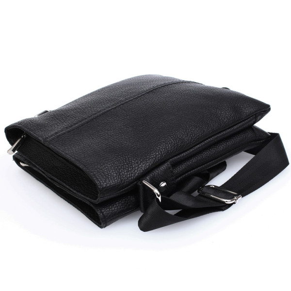Шкіряна сумка формату А5 Alvibag av-401-1 чорна