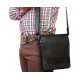 Чоловіча шкіряна сумка з клапаном Diamond AV-50-0998 Чорна
