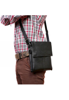 Мужская кожаная сумка-планшет Alvibag AV-601-1 черная