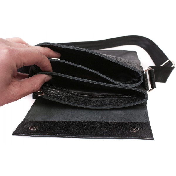 Мужская кожаная сумка-планшет Alvibag AV-601-1 черная