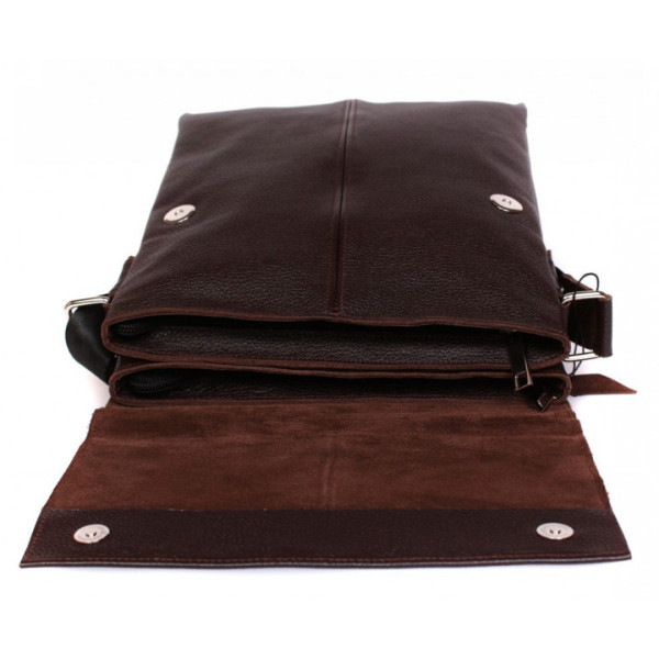 Чоловіча шкіряна сумка-планшетка коричнева ALVIbag av-101brown