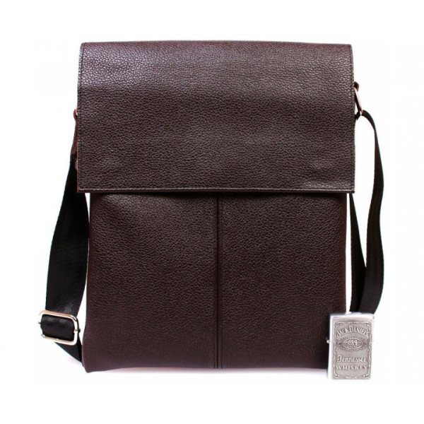 Чоловіча шкіряна сумка-планшетка коричнева ALVIbag av-101brown
