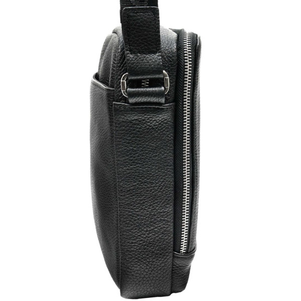 Вертикальна шкіряна сумка на два відділення Diamond 73-3082 black