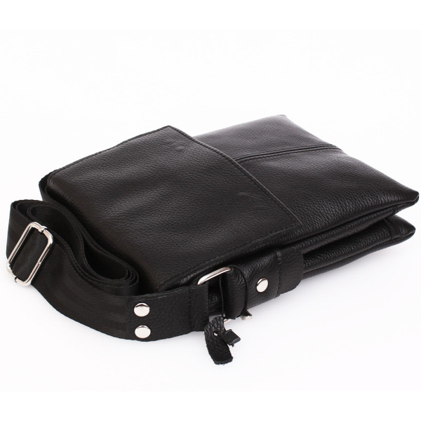 Кожаная сумка через плечо Alvibag AV-041-1 черная