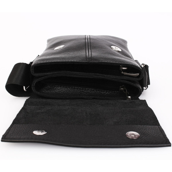 Кожаная сумка через плечо Alvibag AV-041-1 черная