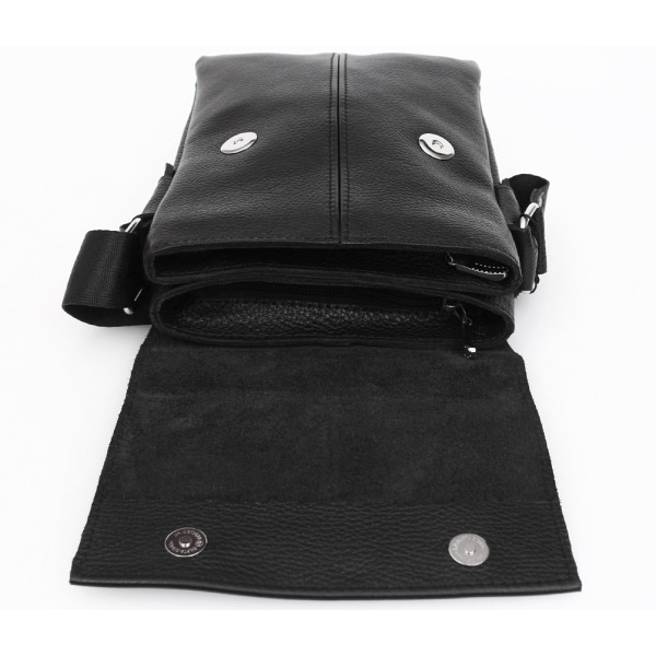 Кожаная сумка через плечо Alvibag AV-041-1 черная