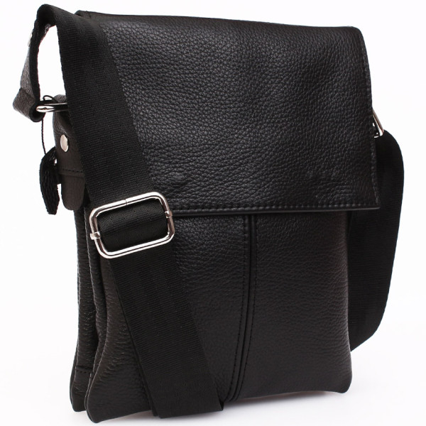 Кожаная сумка через плечо Alvibag AV-041-1 черная