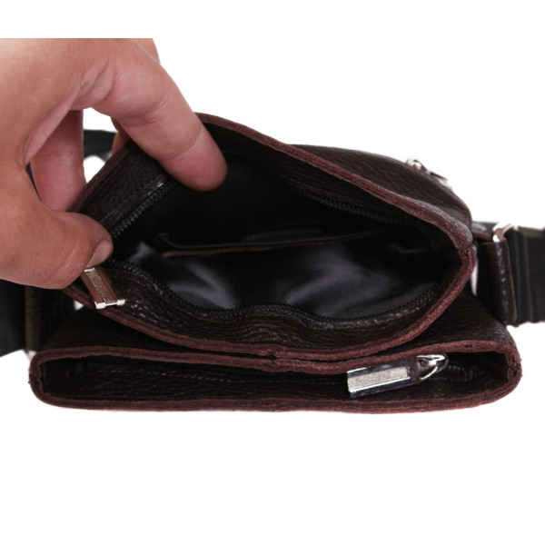 Шкіряна сумка формату А5 Alvibag AV-401-2 коричнева