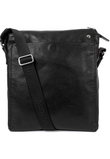 Вертикальная кожаная сумка на три отделения Diamond 7849 black