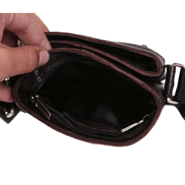 Шкіряна сумка формату А5 Alvibag AV-401-2 коричнева