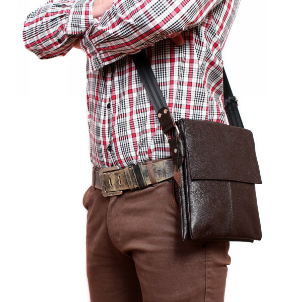 Шкіряна сумка-планшет Alvibag NH-601-2 коричнева