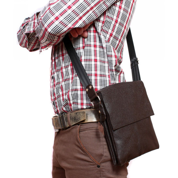Шкіряна сумка-планшет Alvibag NH-601-2 коричнева
