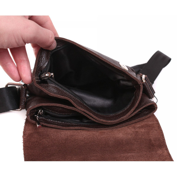 Кожаная через плечо Alvibag AV-69-2 коричневая