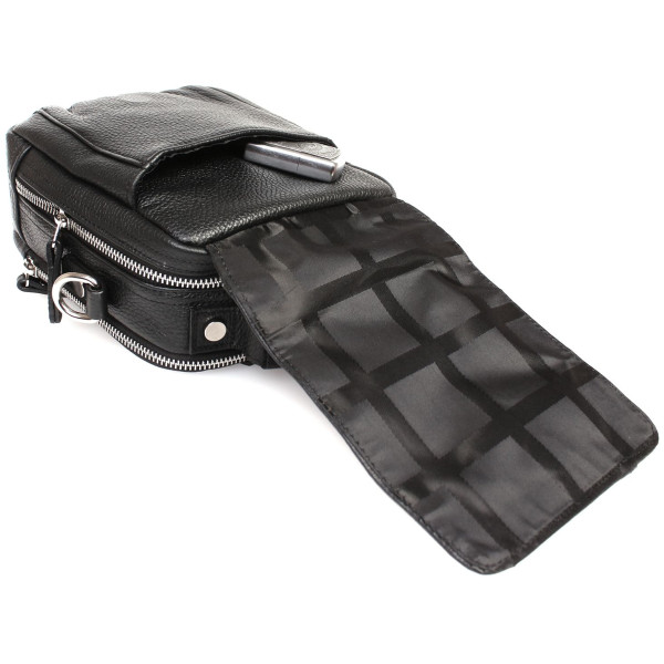 Мужская стильная кожаная сумка Diamond 75-4105 black