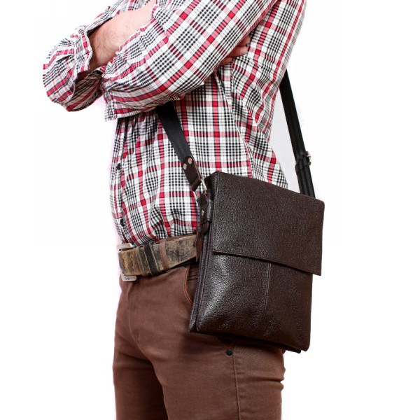 Шкіряна сумка-планшет Alvibag NH-601-2 коричнева