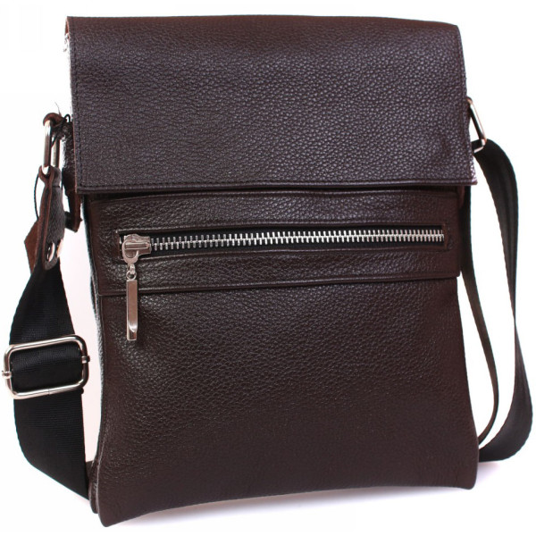 Кожаная через плечо Alvibag AV-69-2 коричневая