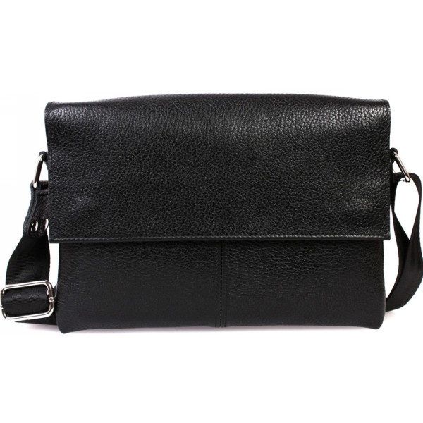 Кожаная сумка горизонтальная Alvibag AV-501-1 черная
