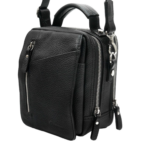 Мужская стильная кожаная сумка Diamond 75-4105 black