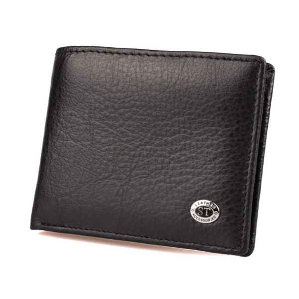 Мужской кожаный кошелек с зажимом на магните ST Leather (ST460) 98550 Черный