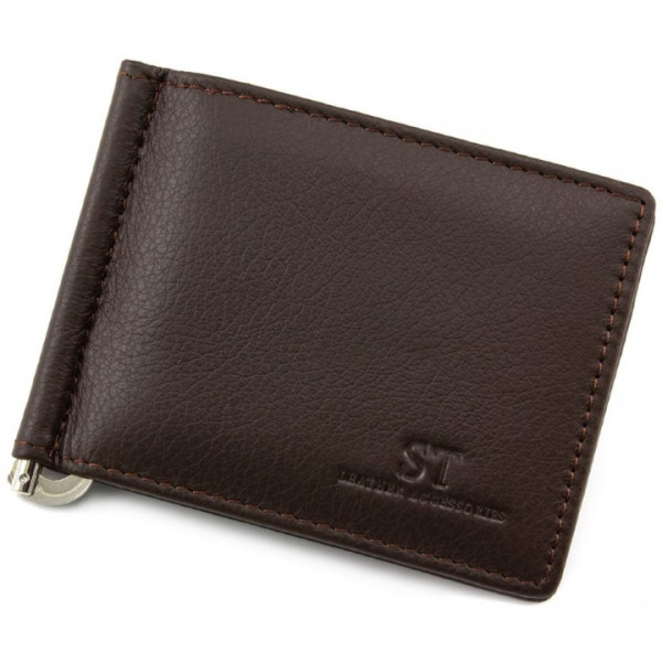 Зажим для денег из кожи ST Leather (ST453) 98548 Коричневый