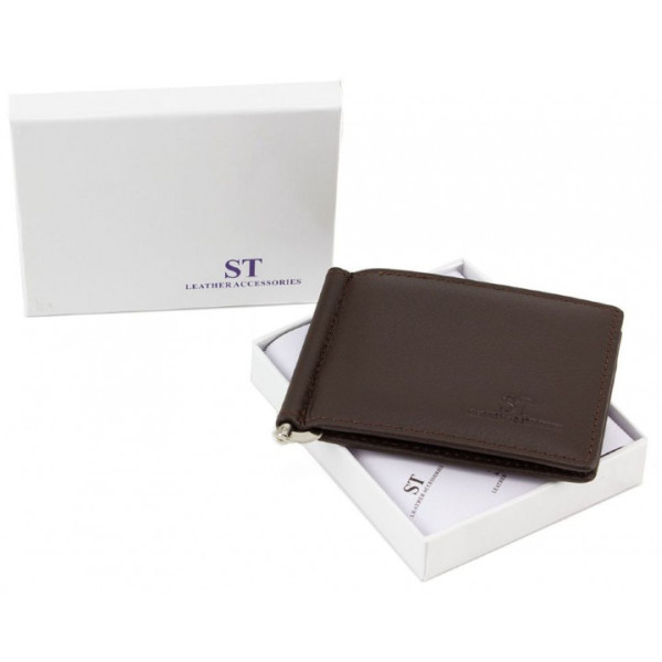 Зажим для денег из кожи ST Leather (ST453) 98548 Коричневый