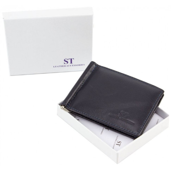 Зажим для денег кожаный ST Leather (ST453) 98549 Синий