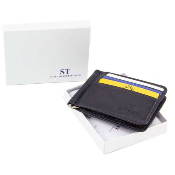 Зажим для денег из натуральной кожи ST Leather (ST452) 98535 Синий
