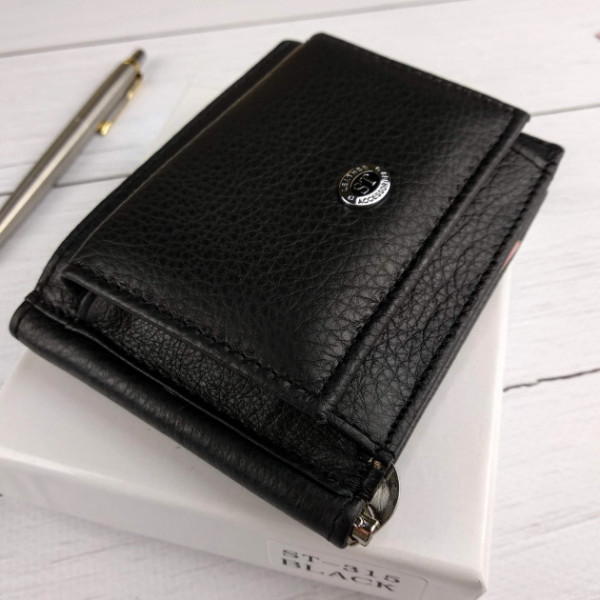 Зажим для денег мужской кожаный ST Leather (ST315) 98447 Черный