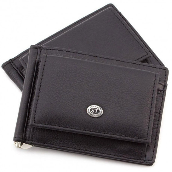 Зажим для денег мужской кожаный ST Leather (ST315) 98446 Черный