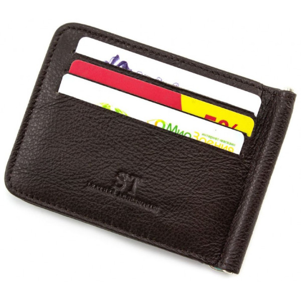 Зажим для купюр кожаный ST Leather (ST451) 98527 Коричневый