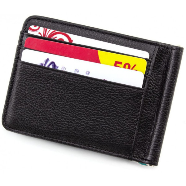 Зажим для денег кожаный ST Leather (ST452) 98536 Черный