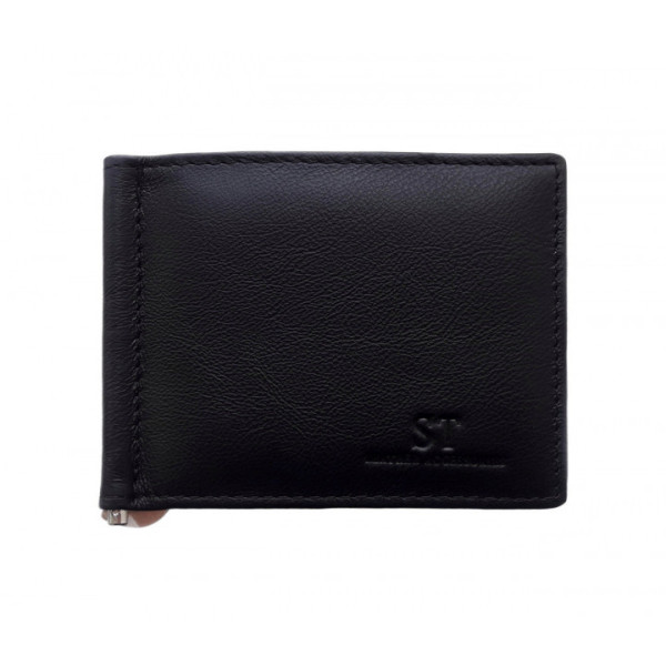 Кожаный мужской зажим ST Leather (MSZ-1) 98184 Черный